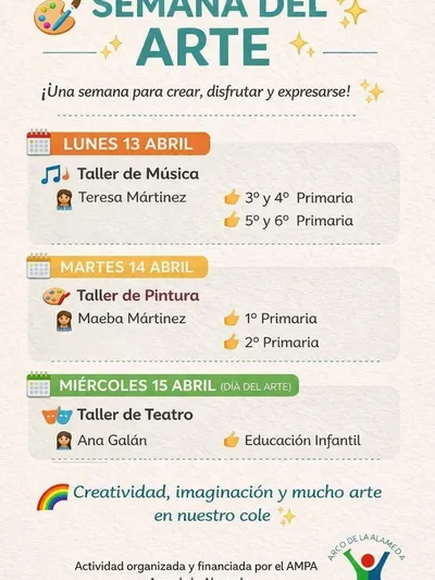 Cartel de la Semana del arte del CEIP Jesús María.