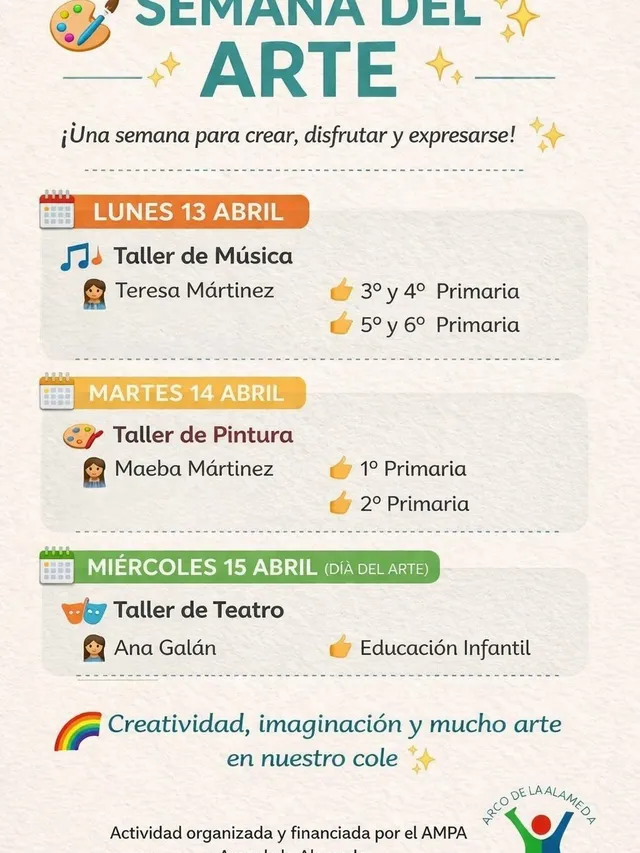 Cartel de la Semana del arte del CEIP Jesús María.